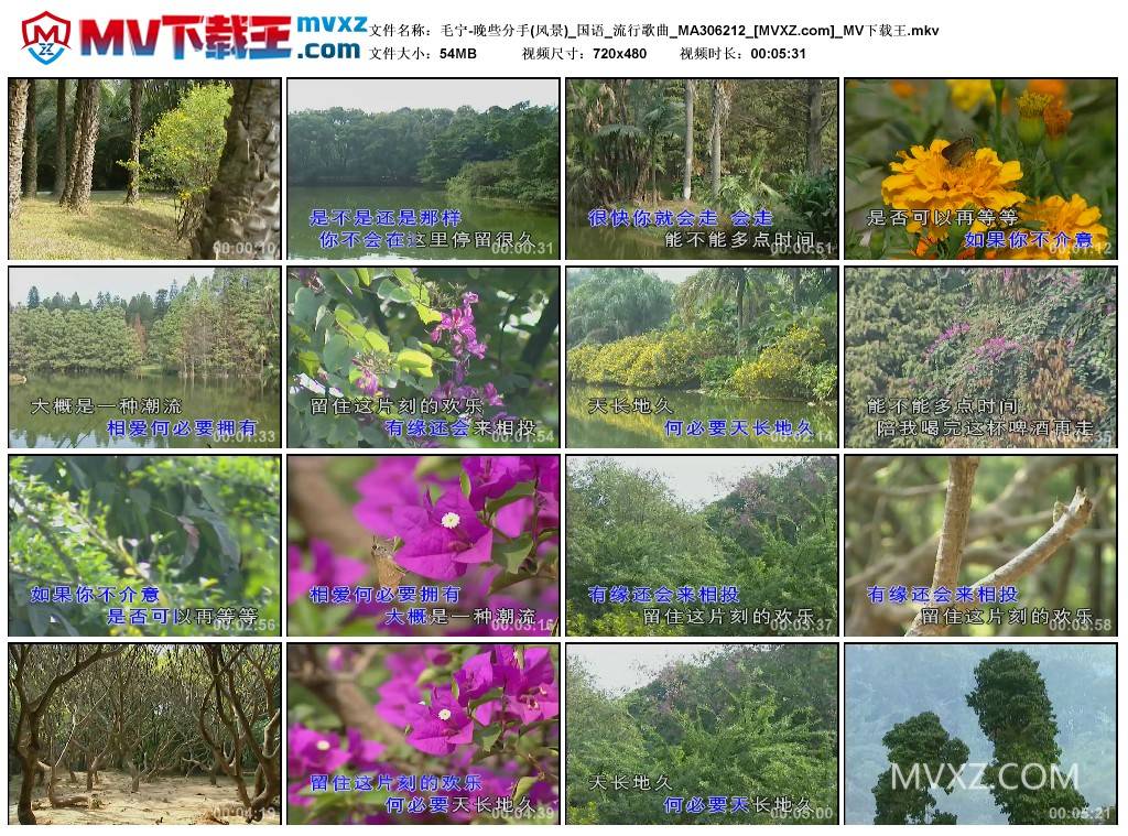 毛宁-晚些分手(风景)_国语_流行歌曲_MA306212